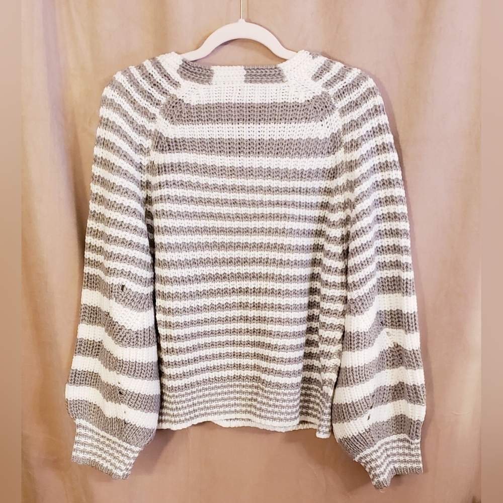 VICI COLLECTION AUSTEN STRIPED BUTTON FRONT KNIT CARDIGAN - Picture 10 of 11